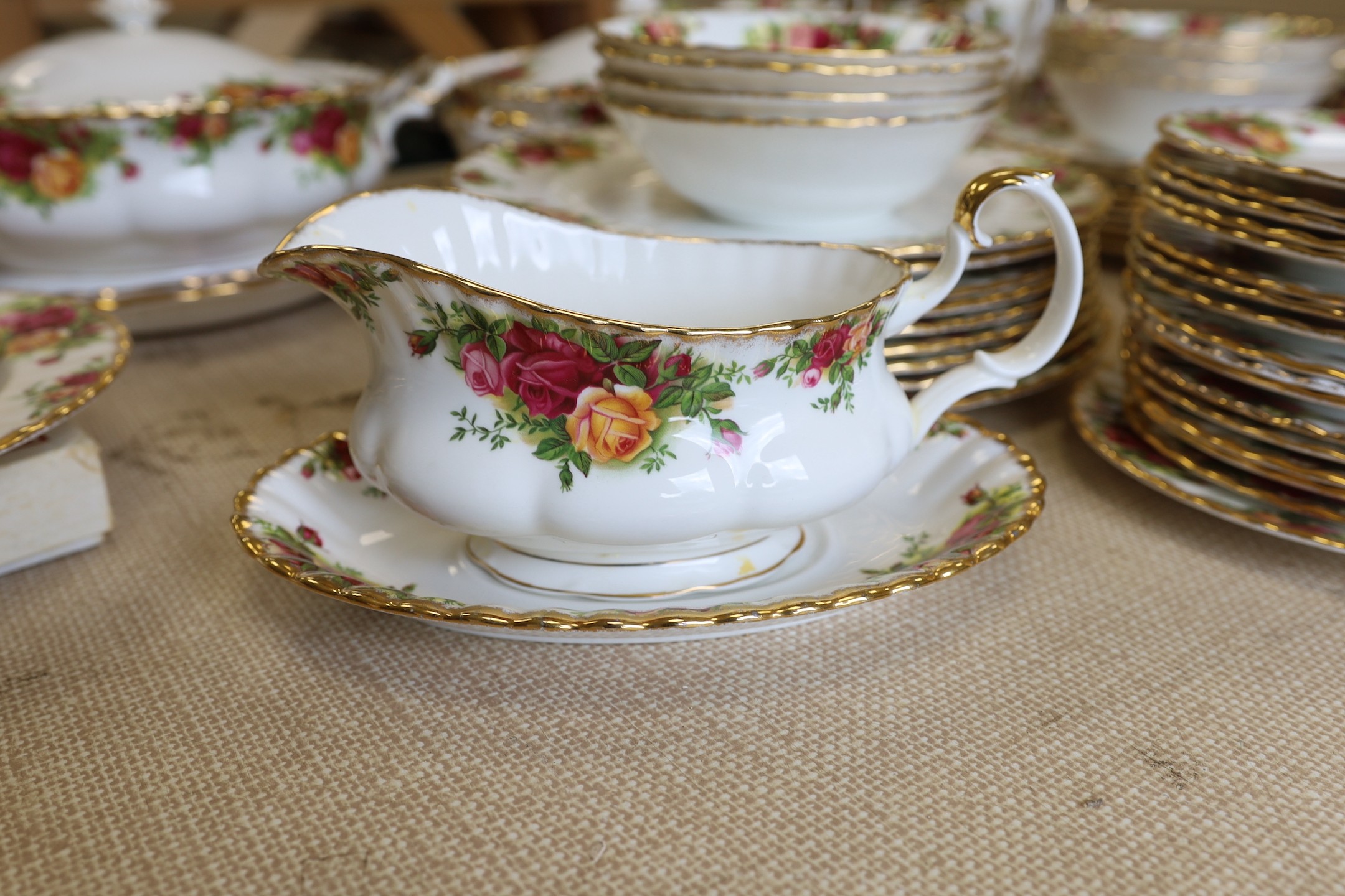 An extensive Royal Albert Old Country Roses tea and dinner service